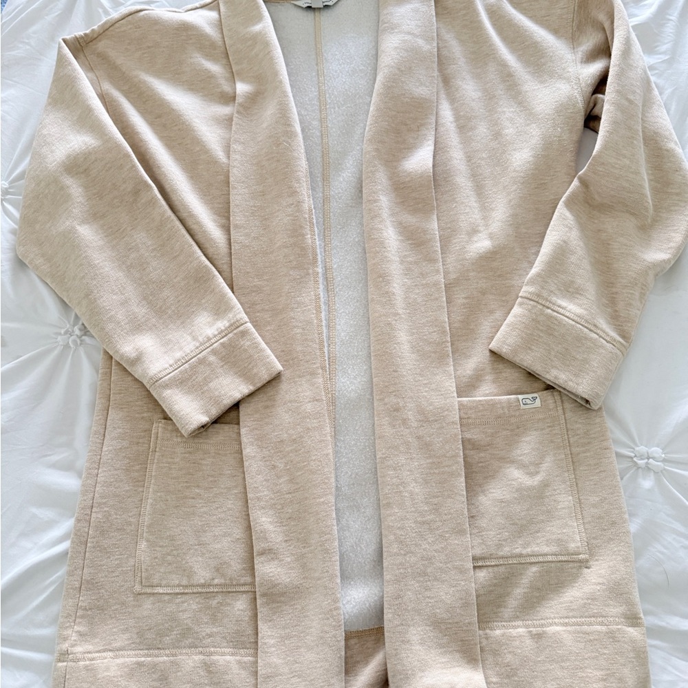 Vineyard Vines Tan and Cream Cardigan